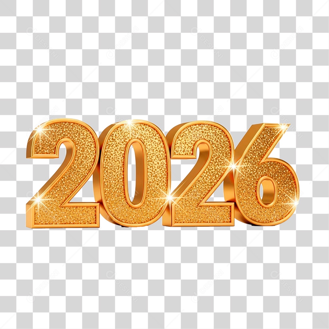 Selo 3D 2026 PNG Transparente