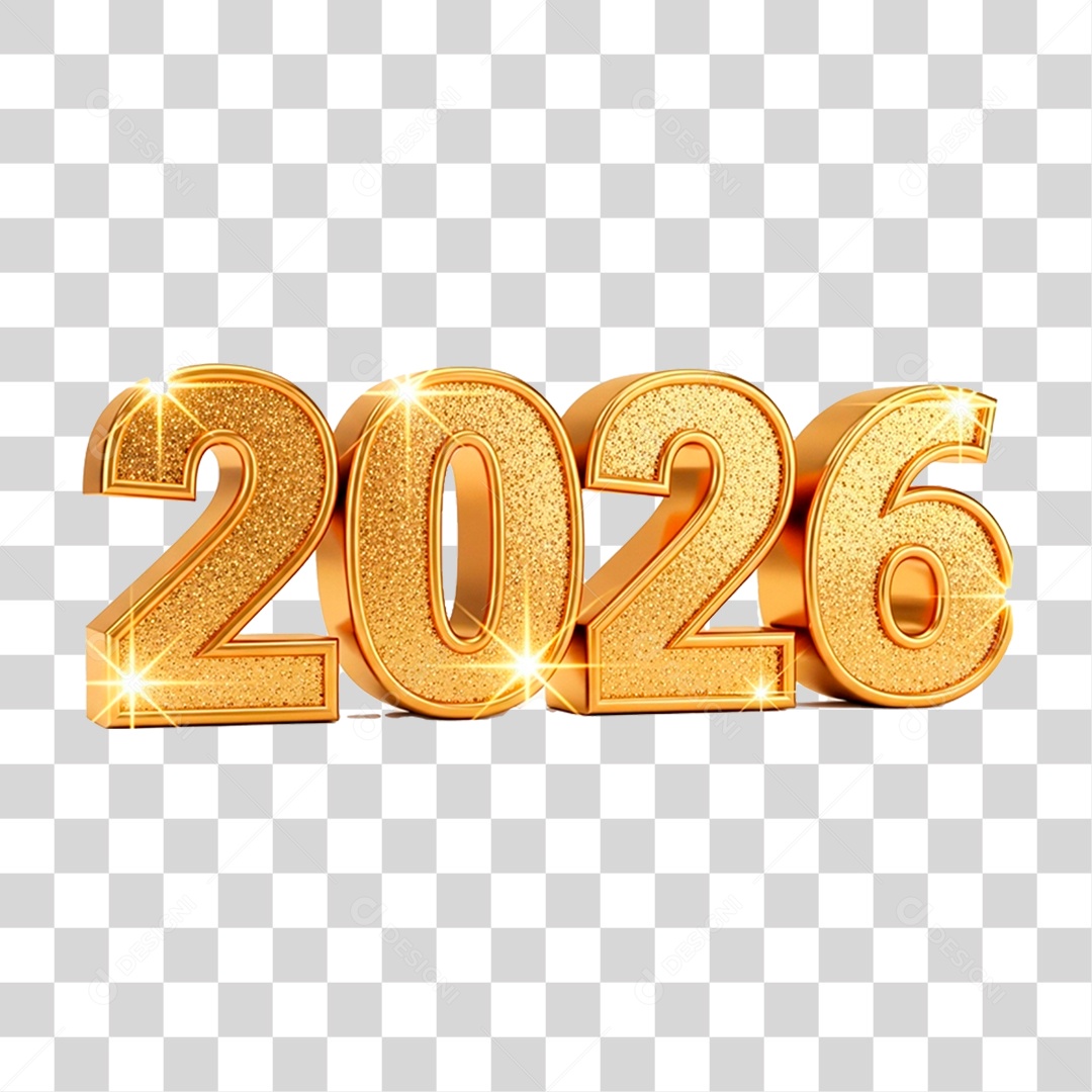 Selo 3D 2026 PNG Transparente