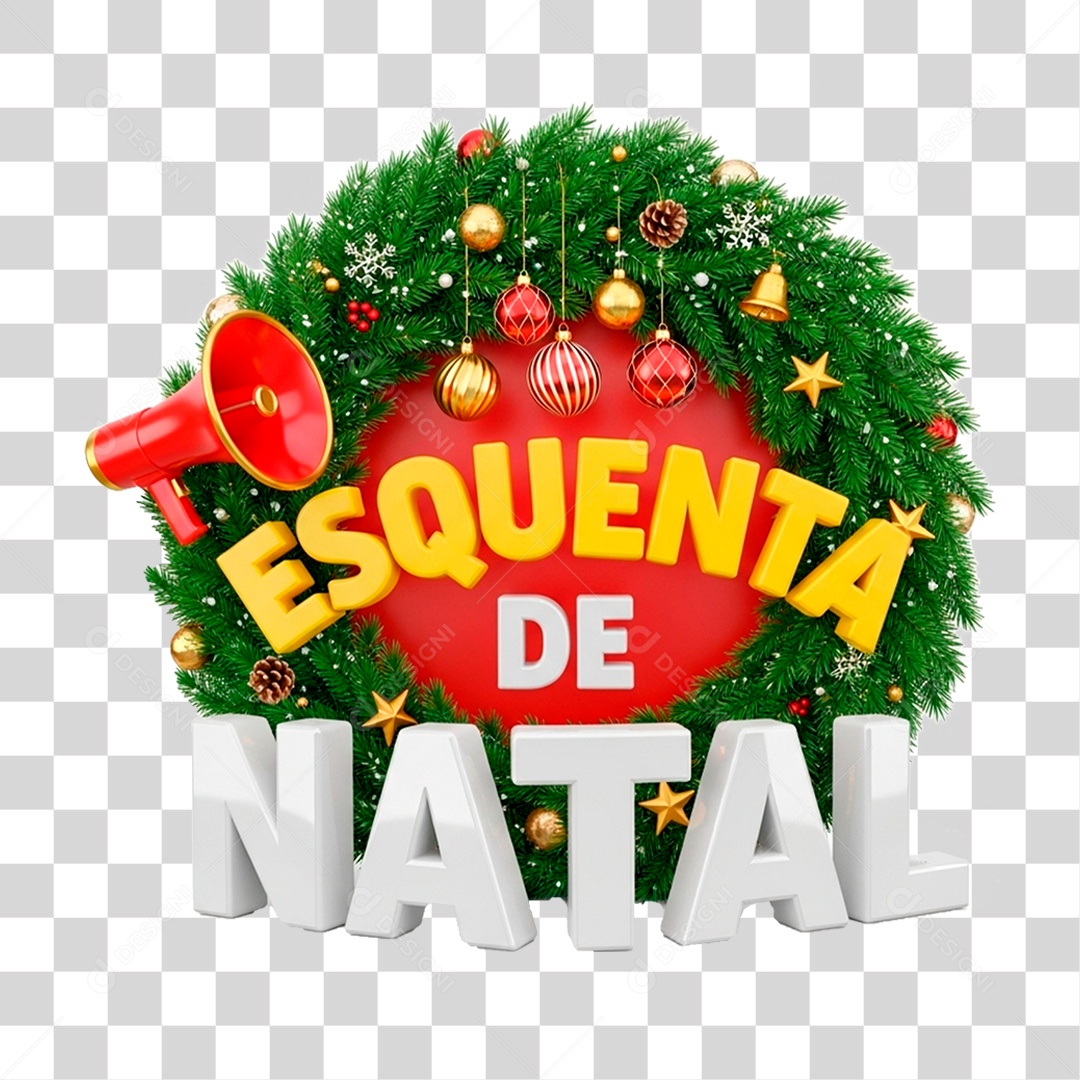 Selo 3D Esquenta de Natal PNG Transparente