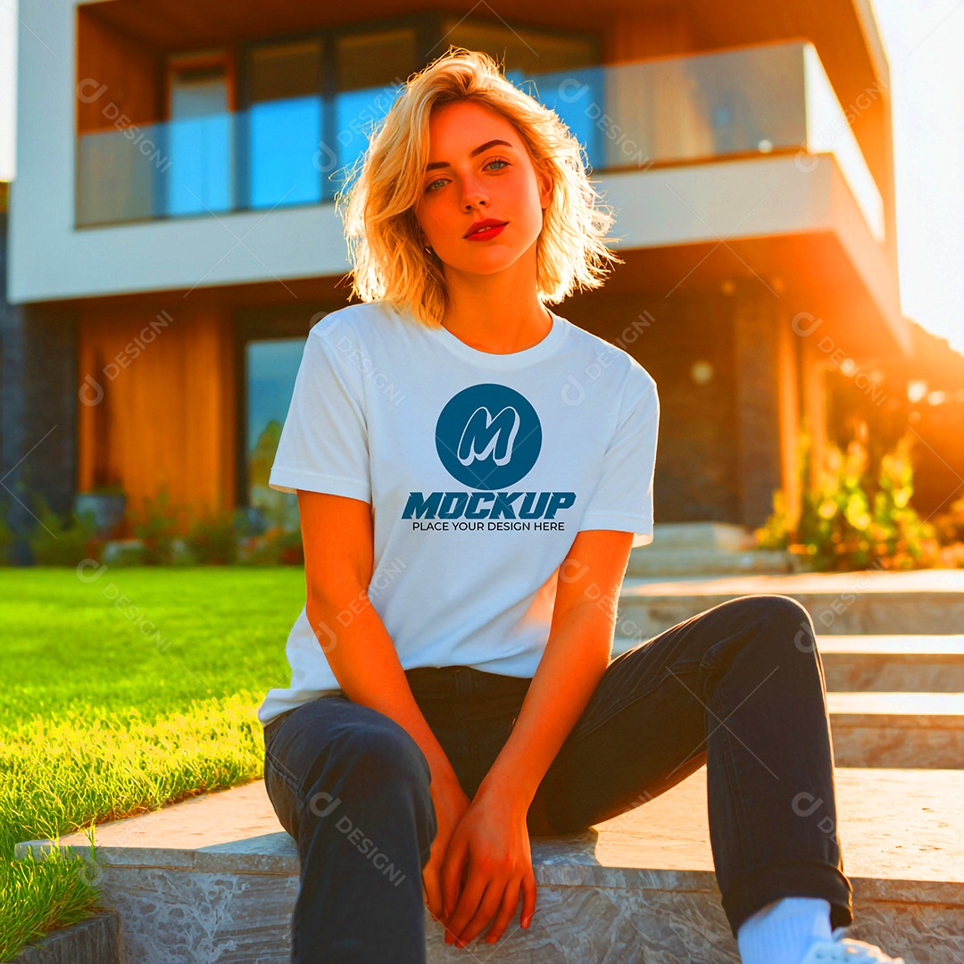 Mockup de Camisa Feminina PSD Editável