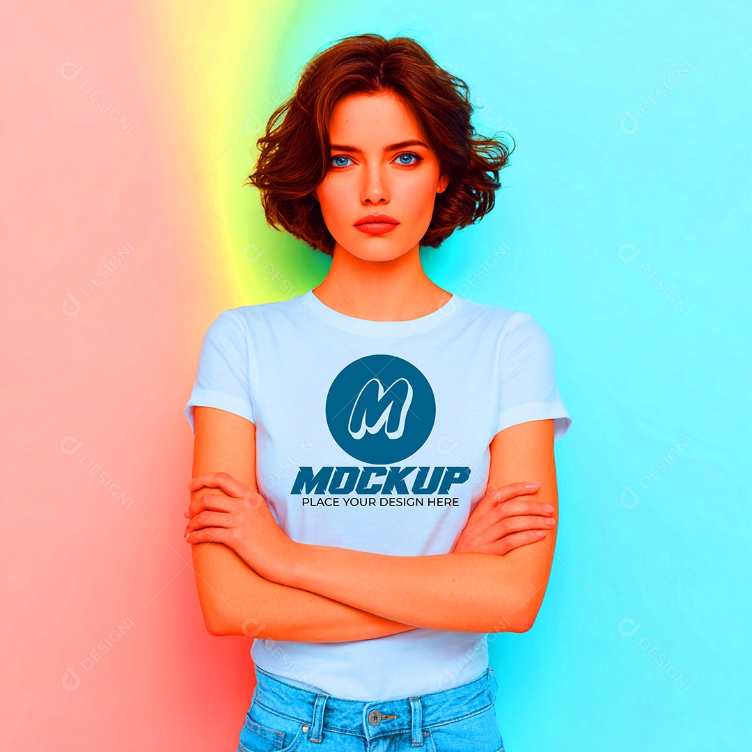 Mockup de Camisa Feminina PSD Editável