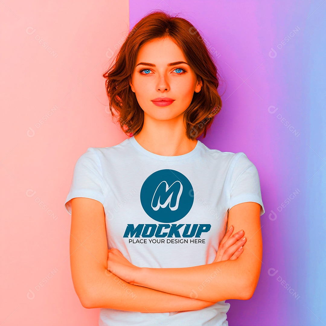 Mockup de Camisa Feminina PSD Editável