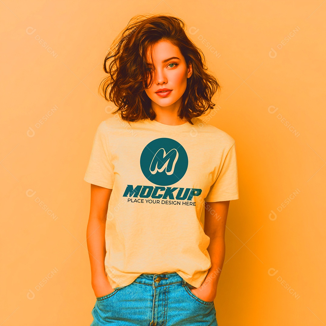 Mockup de Camisa Feminina PSD Editável