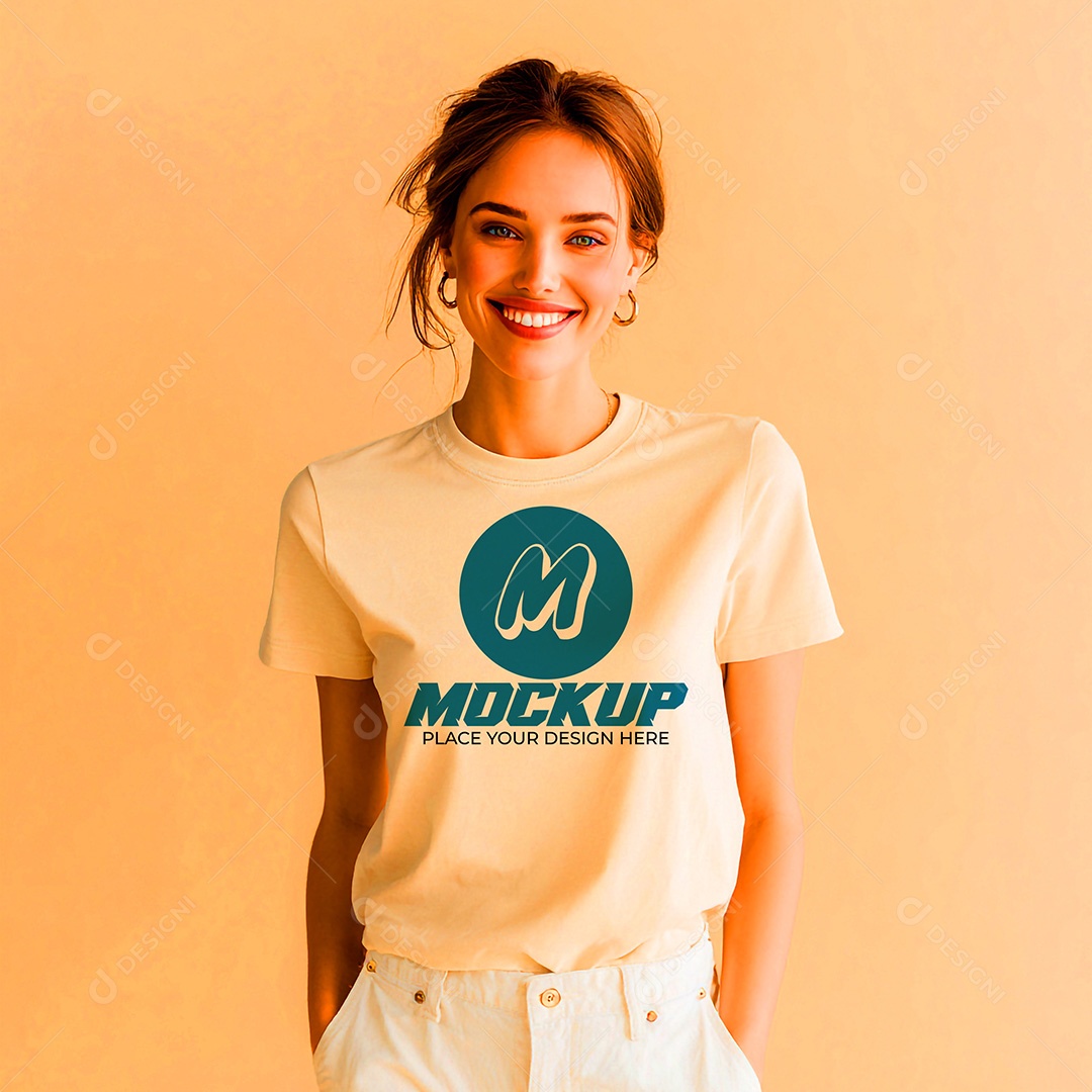 Mockup de Camisa Feminina PSD Editável