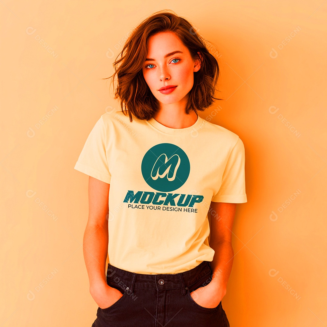 Mockup de Camisa Feminina PSD Editável