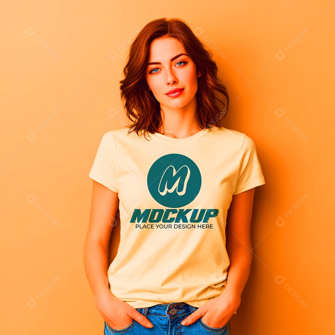 Mockup de Camisa Feminina PSD Editável