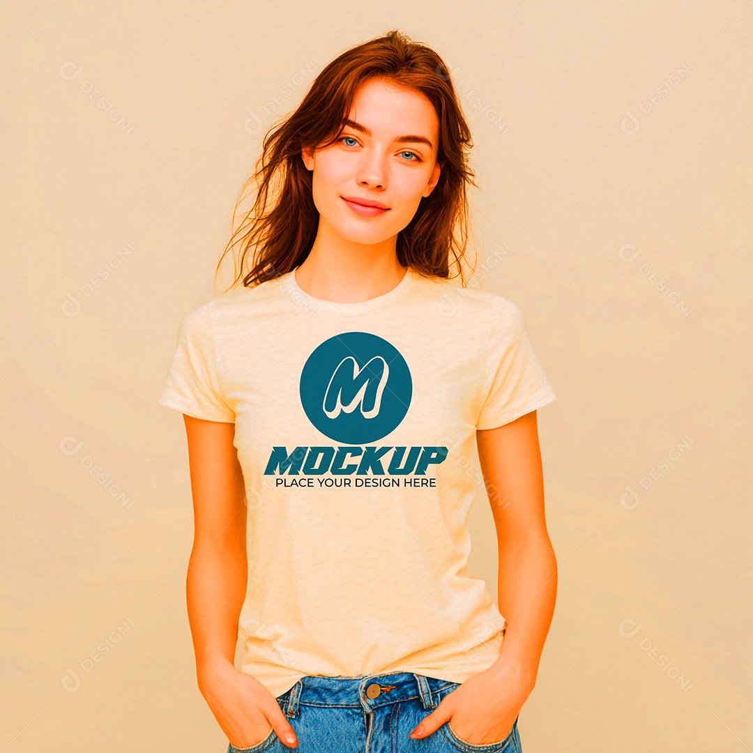 Mockup de Camisa Feminina PSD Editável