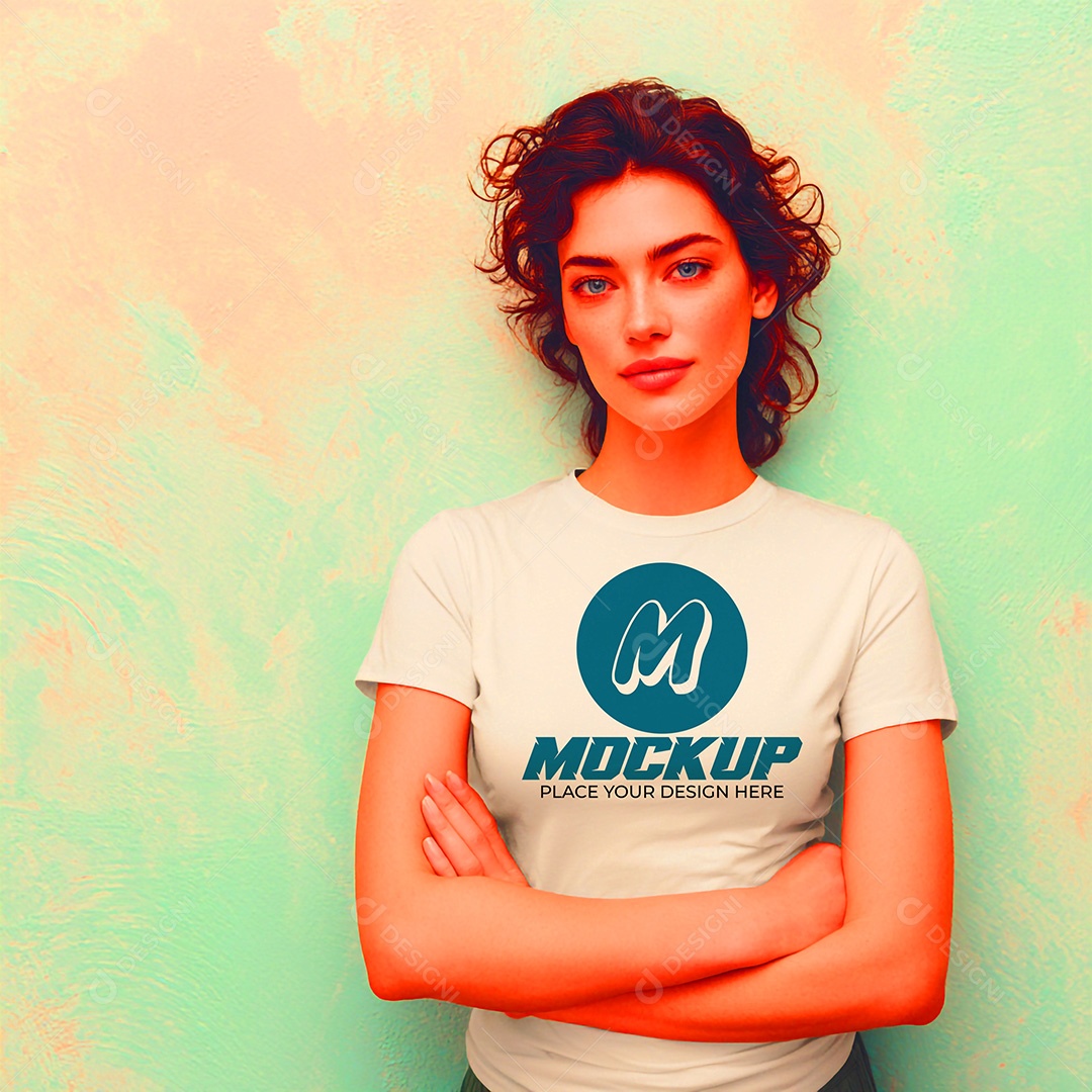 Mockup de Camisa Feminina PSD Editável