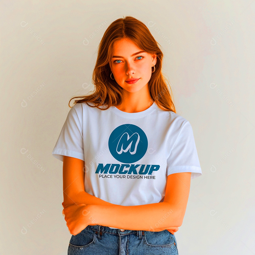 Mockup de Camisa Feminina PSD Editável