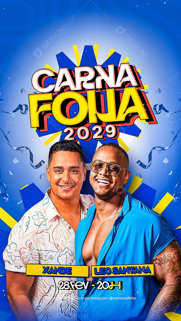 Story Flyer Carnafolia de Salvador Social Media PSD Editável