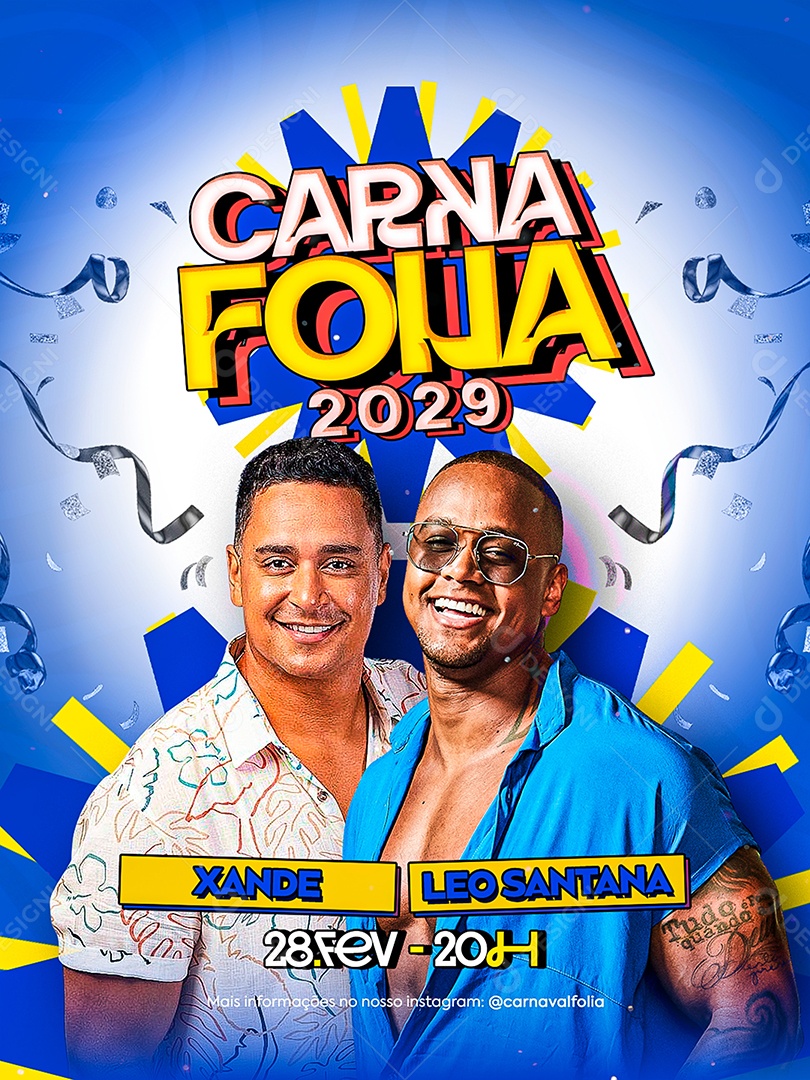 Flyer Carnafolia de Salvador Social Media PSD Editável