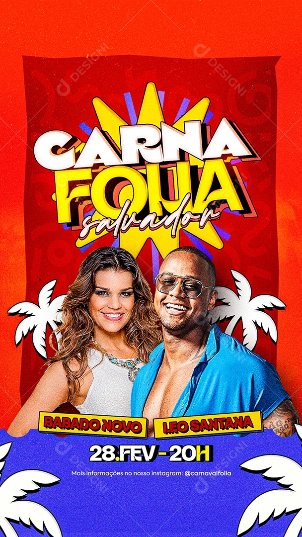 Story Flyer Carnafolia de Salvador Social Media PSD Editável