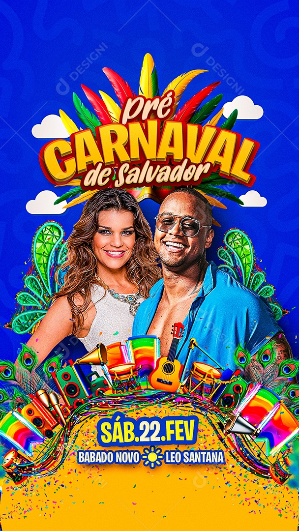 Story Flyer Pré Carnaval de Salvador Social Media PSD Editável