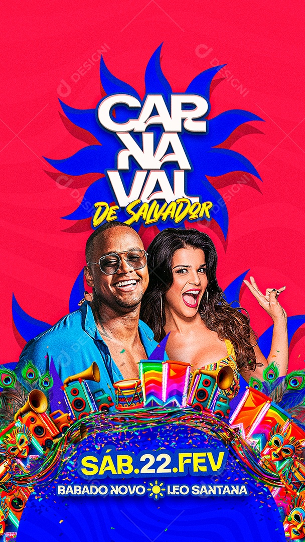 Story Flyer Carnaval de Salvador Social Media PSD Editável