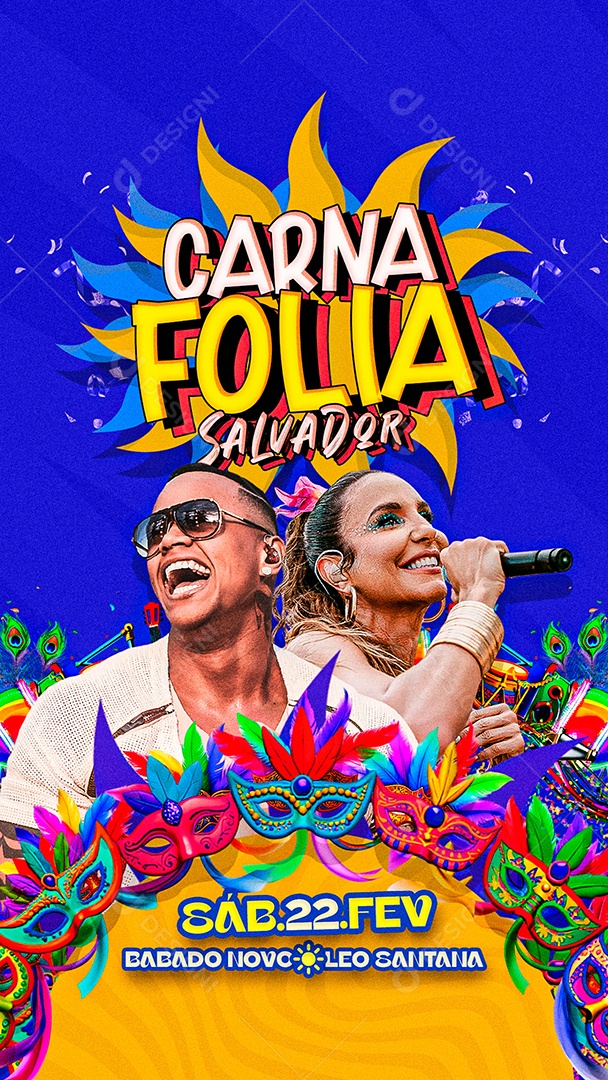 Story Flyer Carnafolia de Salvador Social Media PSD Editável