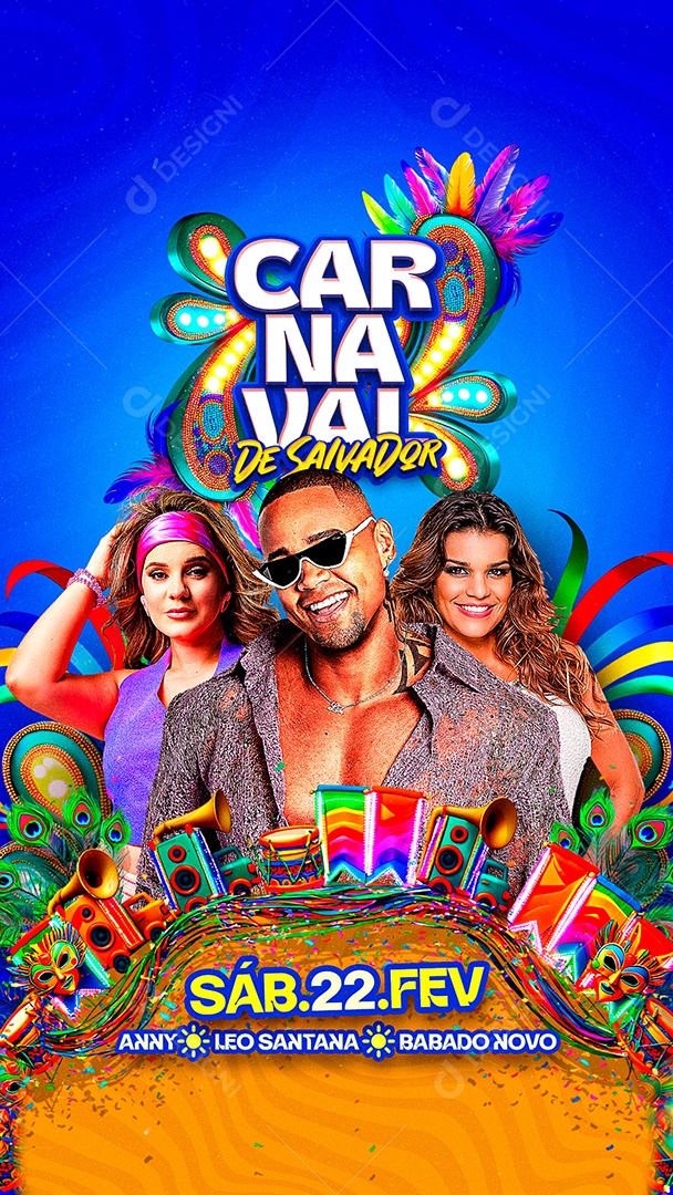 Story Flyer Carnaval de Salvador Social Media PSD Editável