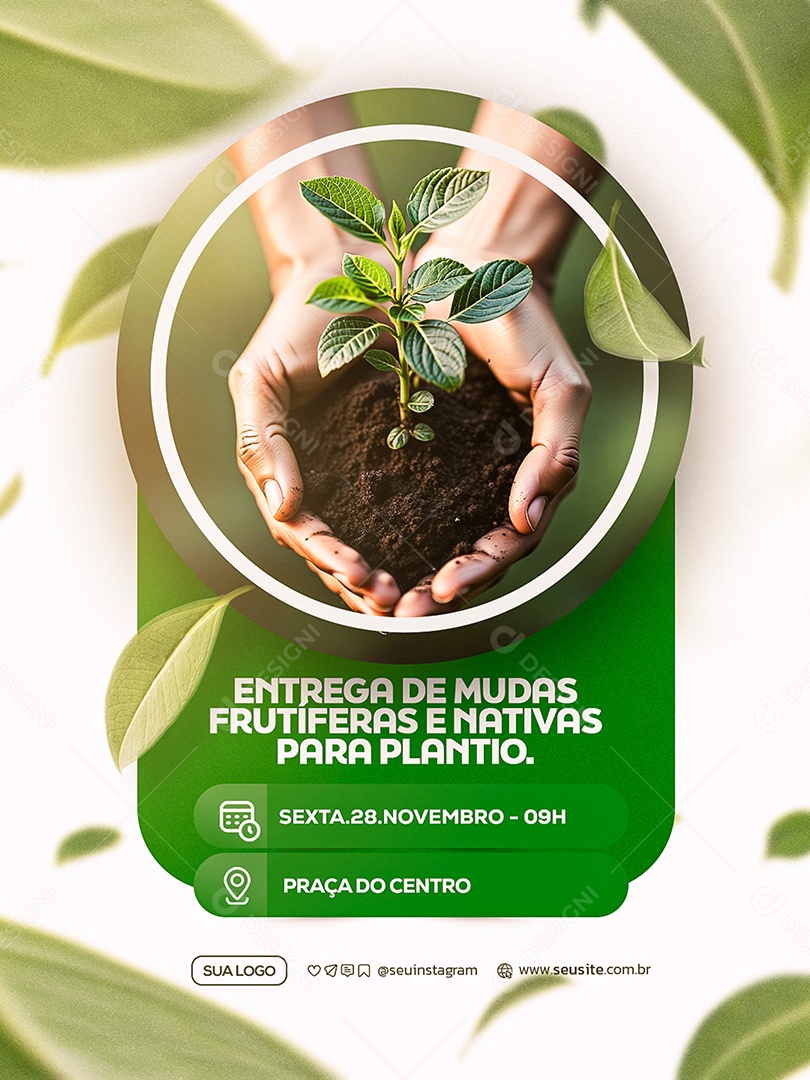 Entrega de Mudas Plantas Social Media PSD Editável
