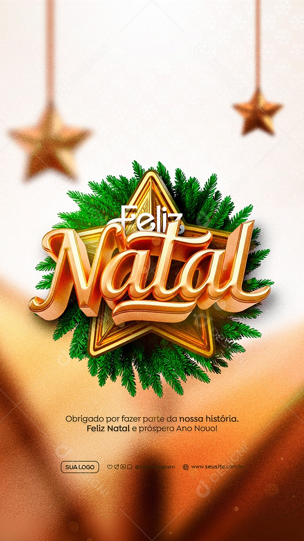 Story Feliz Natal 25 de Dezembro Social Media PSD Editável