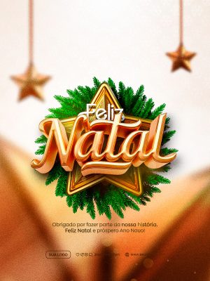 Feliz Natal 25 de Dezembro Social Media PSD Editável