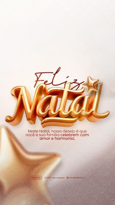 Story Feliz Natal 25 de Dezembro Social Media PSD Editável