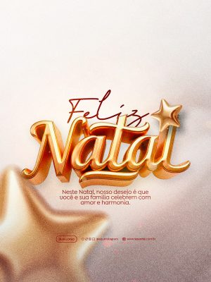 Feliz Natal 25 de Dezembro Social Media PSD Editável