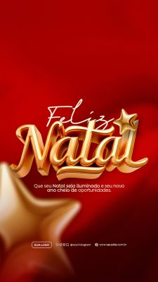 Story Feliz Natal 25 de Dezembro Social Media PSD Editável