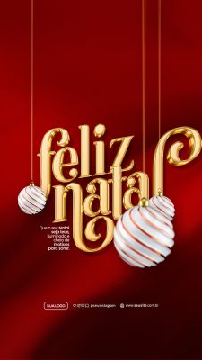 Story Feliz Natal 25 de Dezembro Social Media PSD Editável