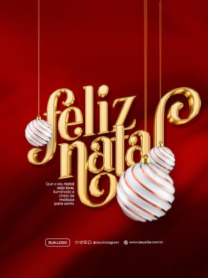 Feliz Natal 25 de Dezembro Social Media PSD Editável