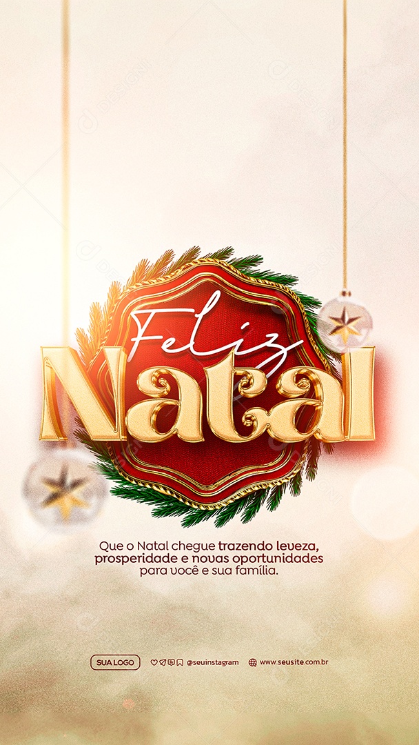 Story Feliz Natal 25 de Dezembro Social Media PSD Editável