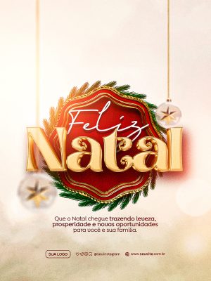 Feliz Natal 25 de Dezembro Social Media PSD Editável