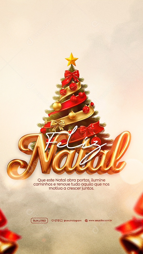 Story Feliz Natal 25 de Dezembro Social Media PSD Editável
