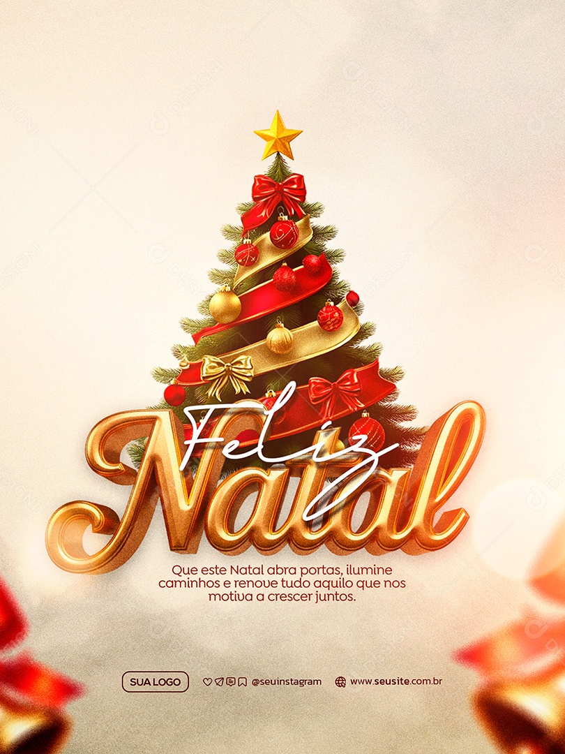 Feliz Natal 25 de Dezembro Social Media PSD Editável