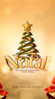 Story Feliz Natal 25 de Dezembro Social Media PSD Editável