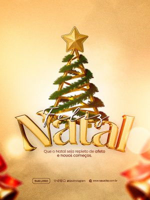 Feliz Natal 25 de Dezembro Social Media PSD Editável