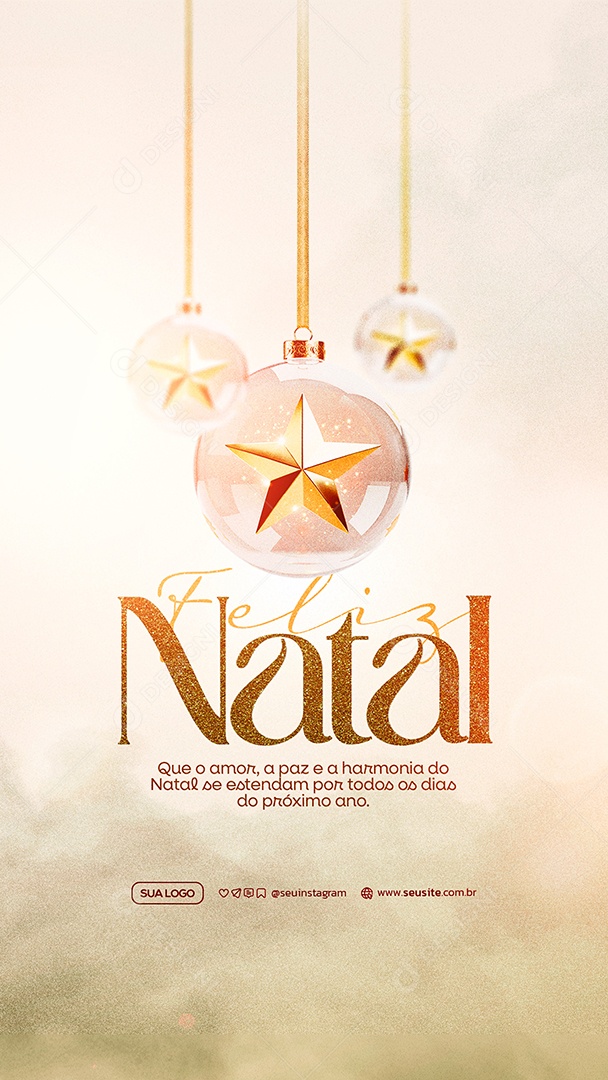 Story Feliz Natal 25 de Dezembro Social Media PSD Editável