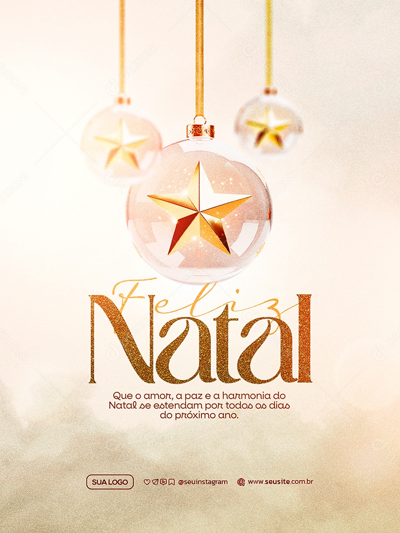 Feliz Natal 25 de Dezembro Social Media PSD Editável
