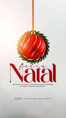 Story Feliz Natal 25 de Dezembro Social Media PSD Editável