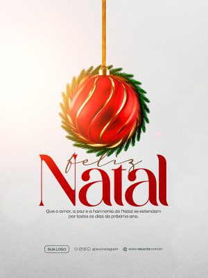 Feliz Natal 25 de Dezembro Social Media PSD Editável