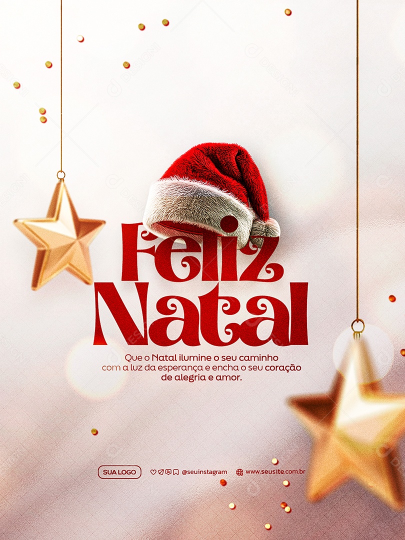 Feliz Natal 25 de Dezembro Social Media PSD Editável