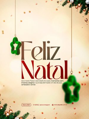 Feliz Natal 25 de Dezembro Social Media PSD Editável