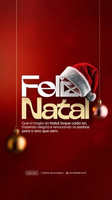 Story Feliz Natal 25 de Dezembro Social Media PSD Editável