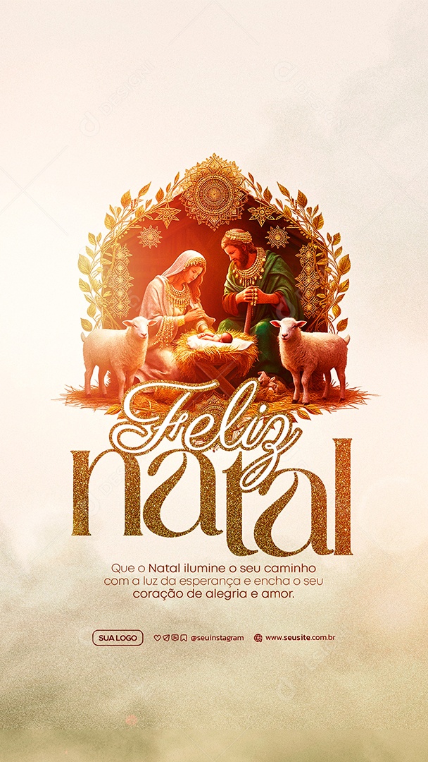 Story Feliz Natal 25 de Dezembro Social Media PSD Editável