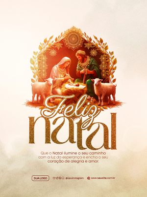 Feliz Natal 25 de Dezembro Social Media PSD Editável