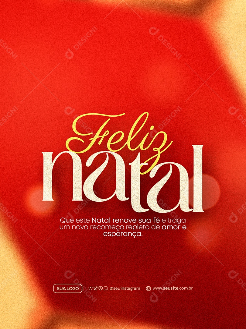 Feliz Natal 25 de Dezembro Social Media PSD Editável