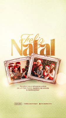 Story Feliz Natal 25 de Dezembro Social Media PSD Editável
