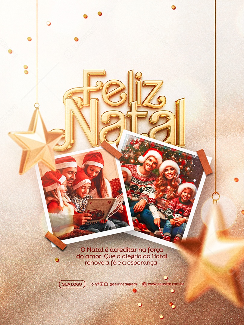 Feliz Natal 25 de Dezembro Social Media PSD Editável