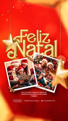 Story Feliz Natal 25 de Dezembro Social Media PSD Editável