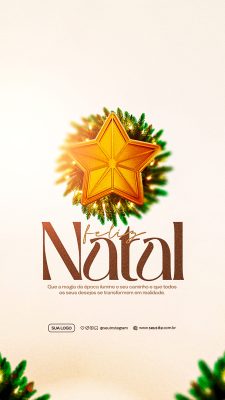 Story Feliz Natal 25 de Dezembro Social Media PSD Editável