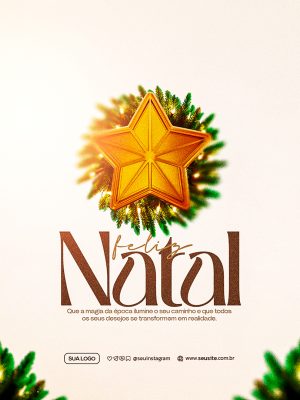 Feliz Natal 25 de Dezembro Social Media PSD Editável