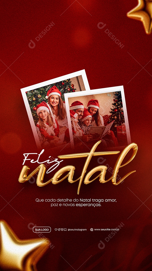 Story Feliz Natal 25 de Dezembro Social Media PSD Editável